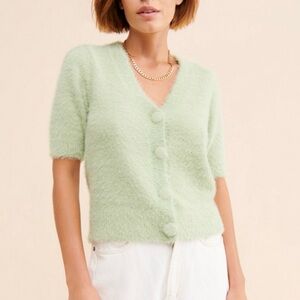 Greylin Women’s Mint Green Inez Cozy Fuzzy Cardigan